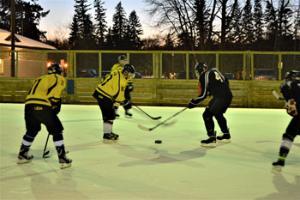 blind hockey players in action